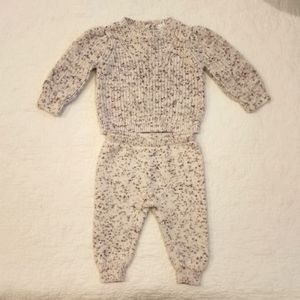 H&M Knit Set Speckled Pink 6 - 12 Months